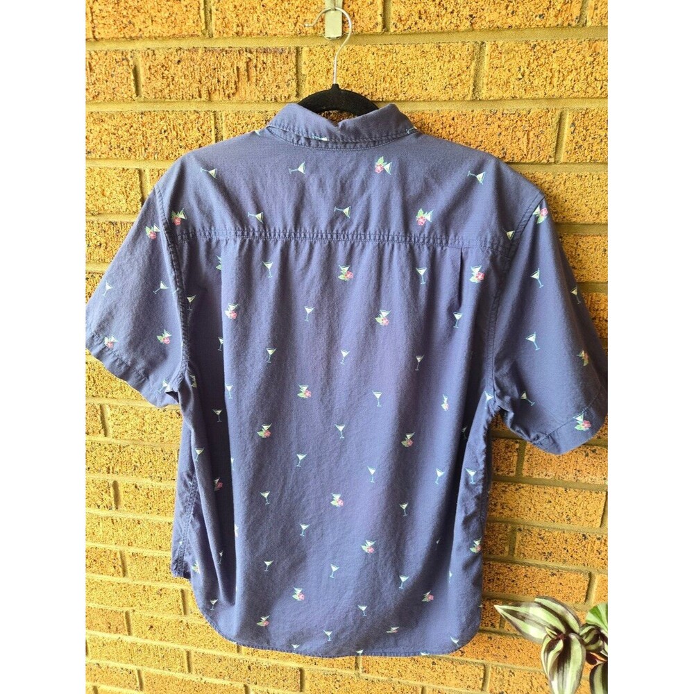 Tommy Bahama Martini Marlin Tropical Cotton Button Down Shirt Blue 🍸🏝️ - Picture 3 of 7